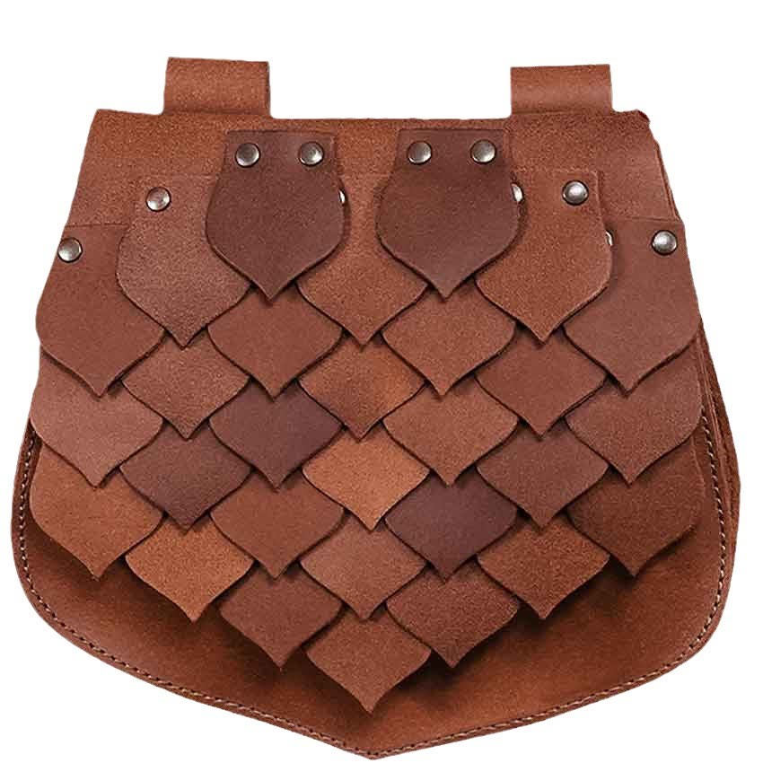 Medieval Style Large Capacity Fish Scale Viking Belt Bag
