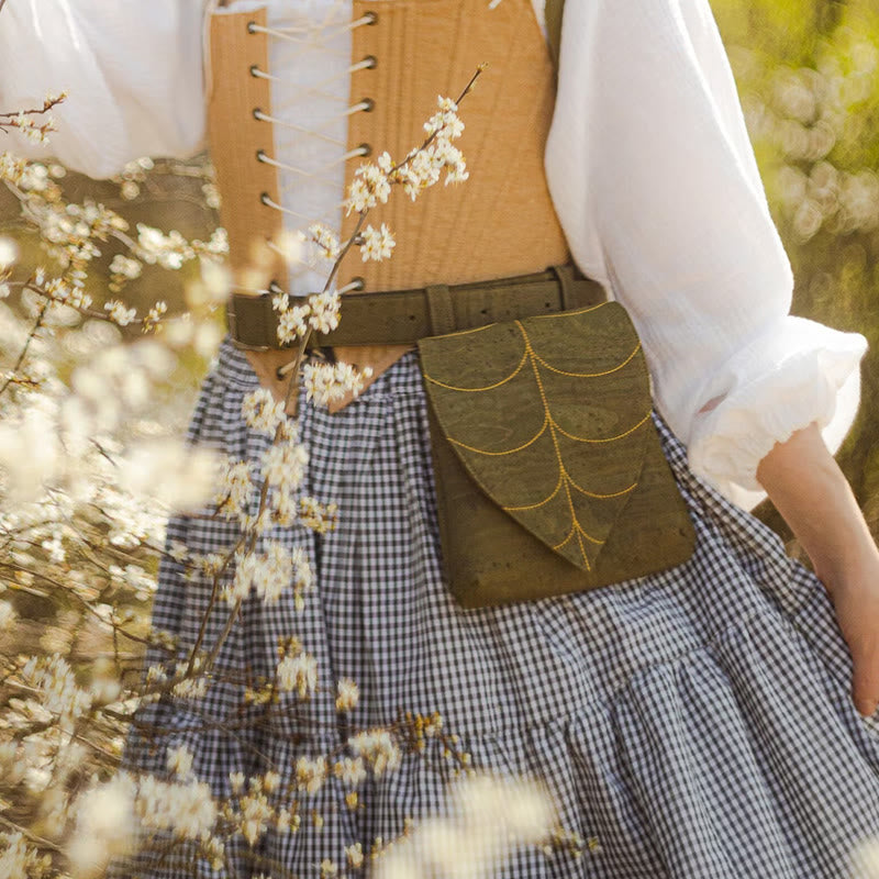 Halloween Retro Leaf Shaped Women's Viking Belt Bag