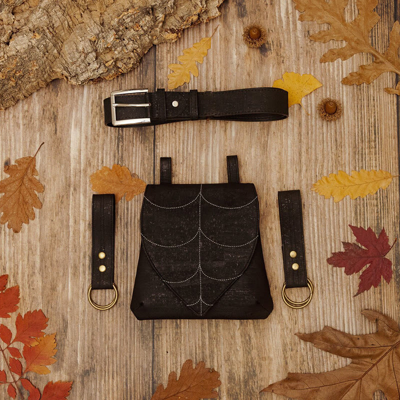 Halloween Retro Leaf Shaped Women's Viking Belt Bag